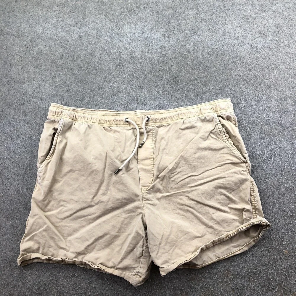American Eagle Outfitters Shorts Mens XL Beige Chino Elastic Waist 7 Inseam